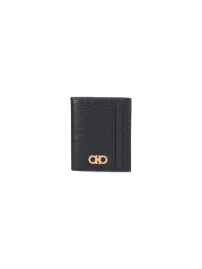 Ferragamo Gancini Bi-fold Wallet In Black  