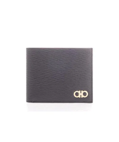 Ferragamo Gancini Bi-fold Wallet In Black