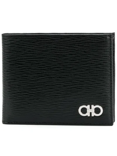 Ferragamo Gancini Bifold Wallet In Black