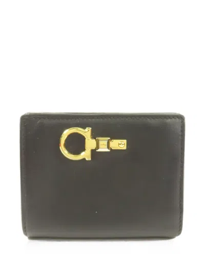 Pre-owned Ferragamo Gancini Bi-fold Wallet In Black