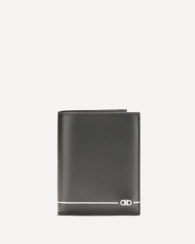 Ferragamo Black Calf Leather Bos Taurus Wallet