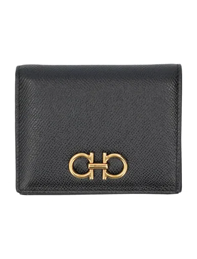 Ferragamo Gancini Bifold Wallet In Black