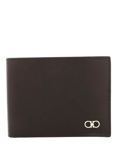 Ferragamo Gancini Bifold Wallet In Brown