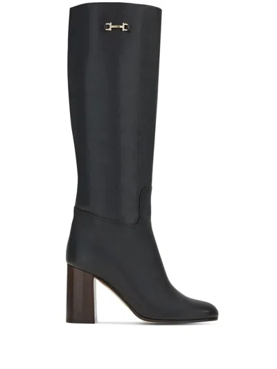 Ferragamo Double Gancini Boot In Black