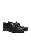 Ferragamo Gancini Black Loafers