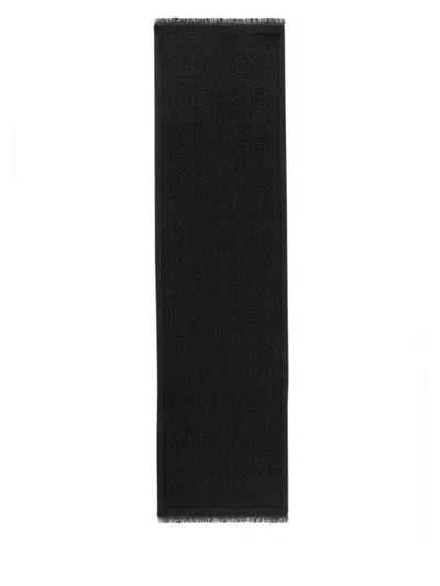 Ferragamo Gancini Black Wool Scarf
