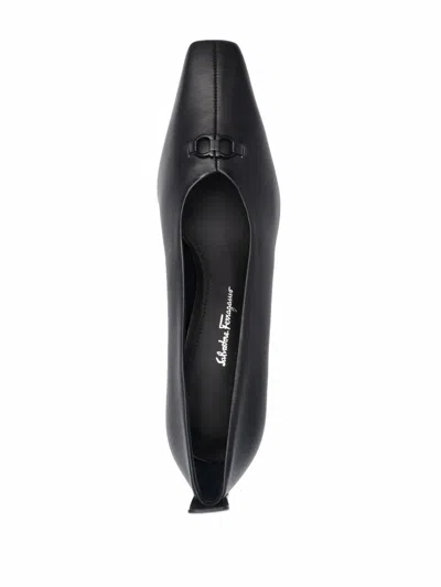 Ferragamo Gancini Block-heel Pumps In Black