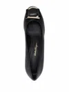 Ferragamo Gancini-bow Leather Pumps In Black