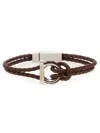 Ferragamo Black Calf Leather Bracelets In Brown