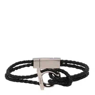 Ferragamo Gancini Bracelet In Black