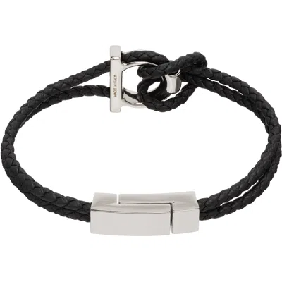 Ferragamo Gancini Bracelet In Black