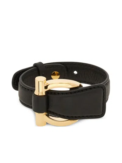 Ferragamo Gancini Bracelet In Black