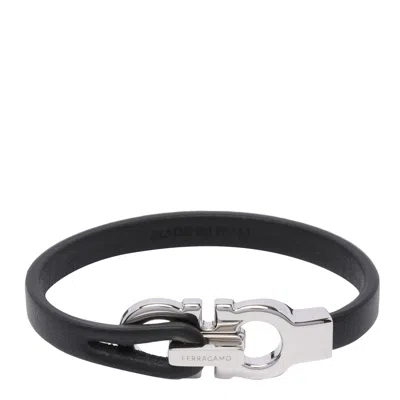 Ferragamo Gancini Bracelet In Black