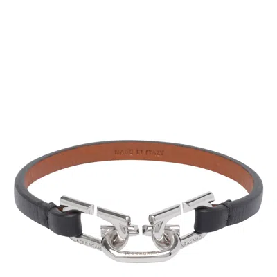 Ferragamo Gancini Bracelet In Black