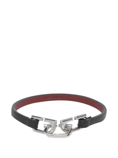 Ferragamo Gancini Bracelet In Black