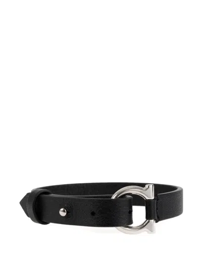 Ferragamo Gancini Bracelet In Black