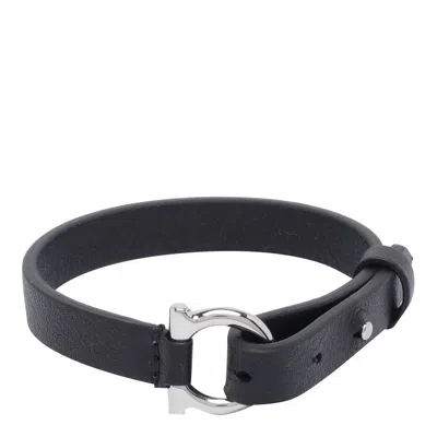 Ferragamo Gancini Bracelet In Black