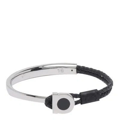 Ferragamo Gancini Bracelet In Black