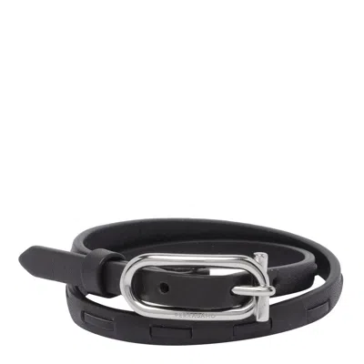 Ferragamo Gancini Bracelet In Black