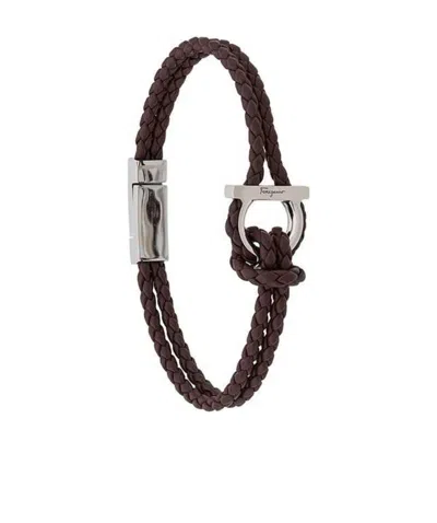 Ferragamo Gancini Bracelet In Black