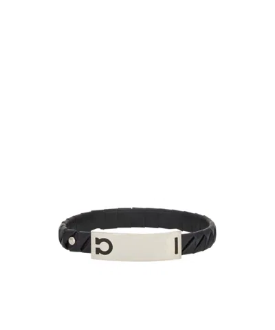 Ferragamo Gancini Bracelet In Black