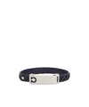 Ferragamo Gancini Leather Bracelet In Black