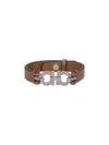 Ferragamo Leather And Metal Bracelet Accessory In Brown