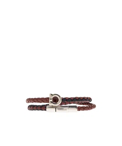Ferragamo Gancini Bracelet In Brown