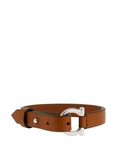 Ferragamo Gancini Bracelet In Brown