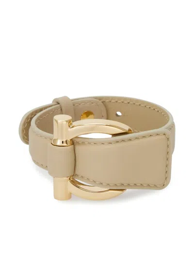 Ferragamo Gancini Bracelet In Neutrals