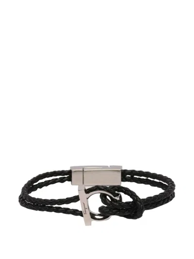 Ferragamo Gancini Bracelet In Black