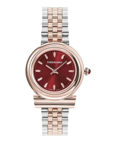 Ferragamo Gancini Bracelet Watch In Red