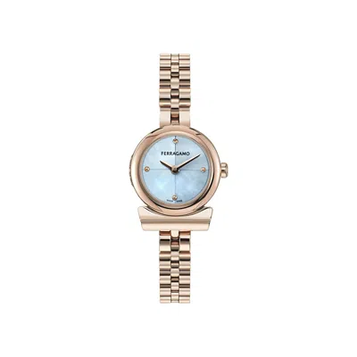Pre-owned Ferragamo Gancini Bracelet Watch 'rose Gold' | Women's Size Onesize