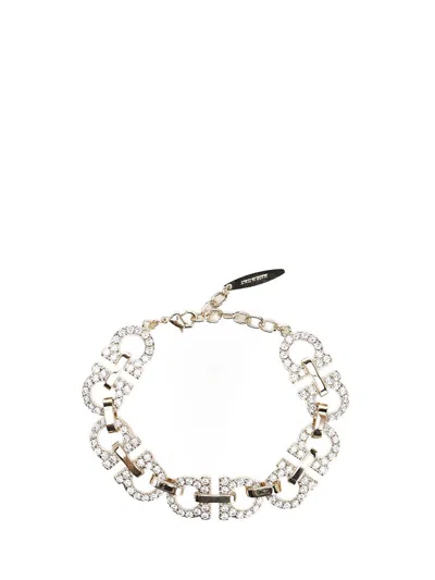 FERRAGAMO GANCINI BRACELET WITH CRYSTALS