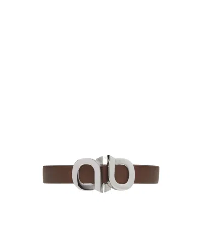 Ferragamo Gancini Bracelet In Brown