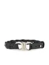Ferragamo Gancini Braided Bracelet In Black