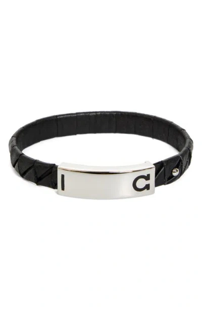 Ferragamo Gancini Braided Leather Bracelet