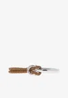 Ferragamo Gancini Braided Leather Bracelet In Brown