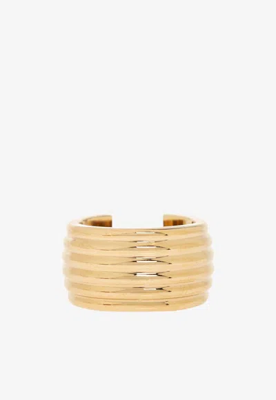 Ferragamo Gancini Brass Ring In Gold