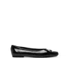 Ferragamo Gancini Buckle Patent Leather Ballet Flats In Black