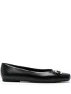 Ferragamo Gancini-buckle Ballet Flats In Black