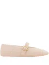 Ferragamo Gancini-buckle Ballet Flats In Pink