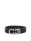 Ferragamo Gancini Buckle Belt In Black