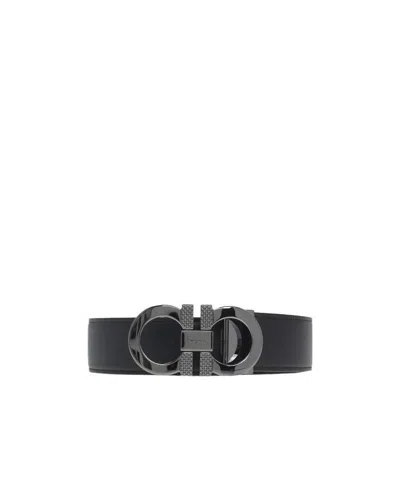 Ferragamo Gancini-buckle Belt In Black