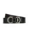 Ferragamo Gancini Buckle Belt In Black
