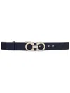 Ferragamo Logo Buckle Belt In Blue