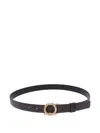 Ferragamo Gancini Torchon Belt In Braun