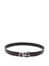 Ferragamo Double-sided Gancini Belt In Brown
