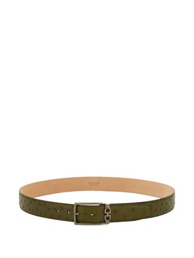 Ferragamo Gancini Buckle Belt In Brown