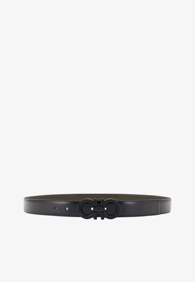 Ferragamo Gancini Buckle Belt In Brown